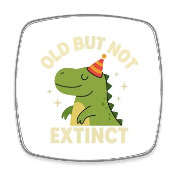 Lustiger Dino – Geburtstagsgeschenk Idee - Viereckiger Kühlschrankmagnet - Weiß - Vorne