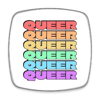 Queer gay pride 6 rainbow colors - Square fridge magnet - white - Front
