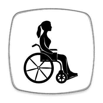 Wheelchair Woman - Square fridge magnet - white - Front