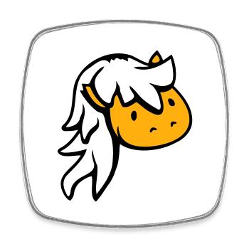 Pferd Süß Pony Fohlen Pferdemädchen Lange Haare - Viereckiger Kühlschrankmagnet - Weiß - Vorne