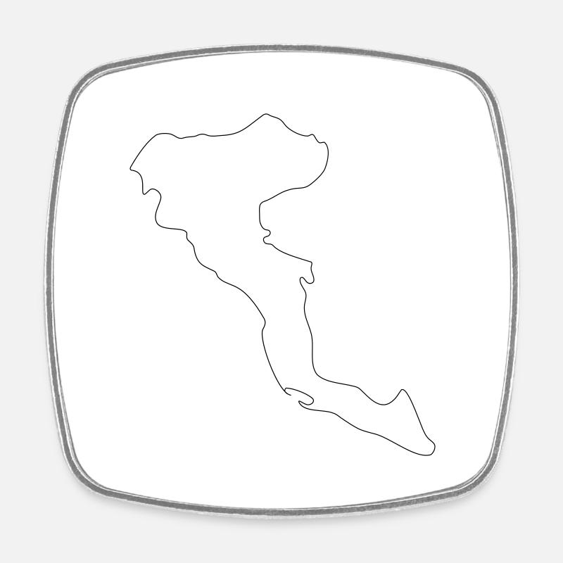 Corfou - Magnet carré - blanc