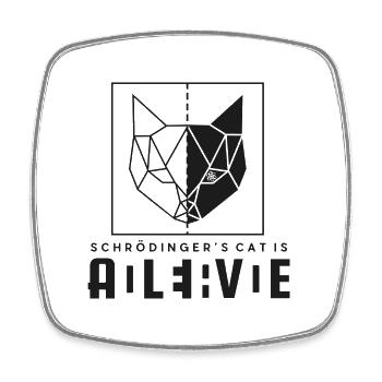 WANTED DEAD AND ALIVE PHYSIK SCHRÖDINGERS KATZE - Viereckiger Kühlschrankmagnet - Weiß - Vorne