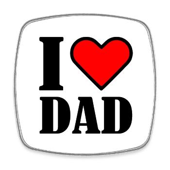 I love dad - Viereckiger Kühlschrankmagnet - Weiß - Vorne