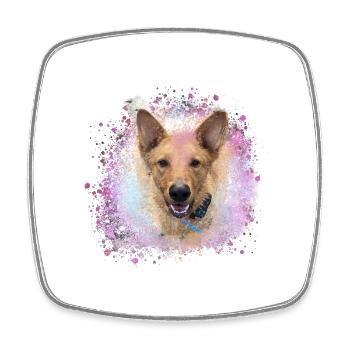 Chinook, hund, graffiti,beige,malerei,windhund - Viereckiger Kühlschrankmagnet - Weiß - Vorne