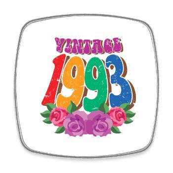 Fleur rétro 1993, 30 ans Cadeau 30e anniversaire - Magnet carré - blanc - Devant