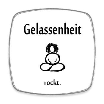 Gelassenheit rockt. Buddhafrau schwarz - Viereckiger Kühlschrankmagnet - Weiß - Vorne