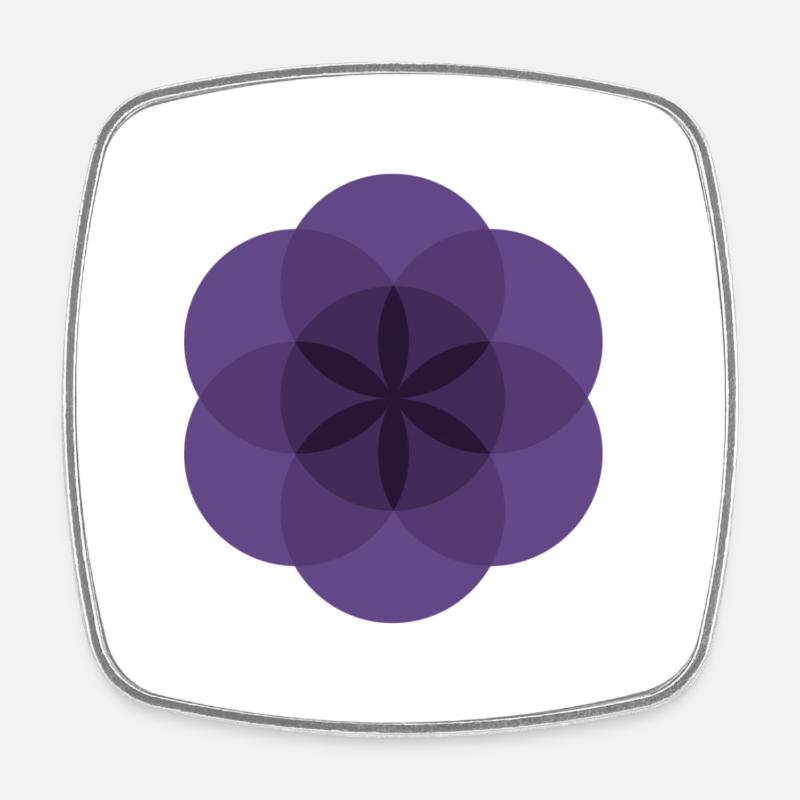 Fleur de vie violette - Magnet carré - blanc