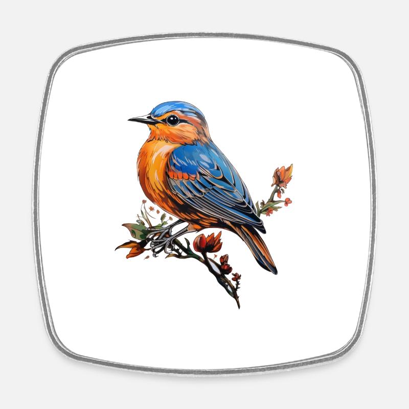 Vogel - Viereckiger Kühlschrankmagnet - Weiß