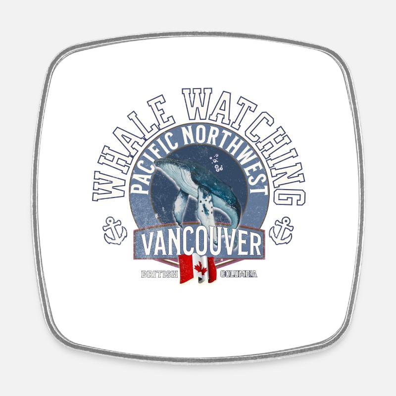 Whale watching pacific northwest 2 - Magnet carré - blanc