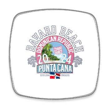 Bavaro beach Punta Cana travel the world - Square fridge magnet - white - Front