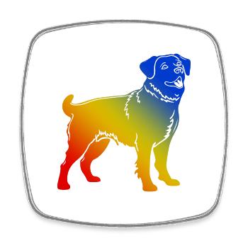 Corgi Dog Colorful - Square fridge magnet - white - Front