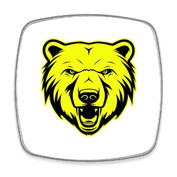 Polar Bear Head Portrait Animal Polar Bear Symbol - Square fridge magnet - white - Front