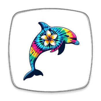 Tie Dye Delfin Urlaub 2024 Hawaii - Viereckiger Kühlschrankmagnet - Weiß - Vorne