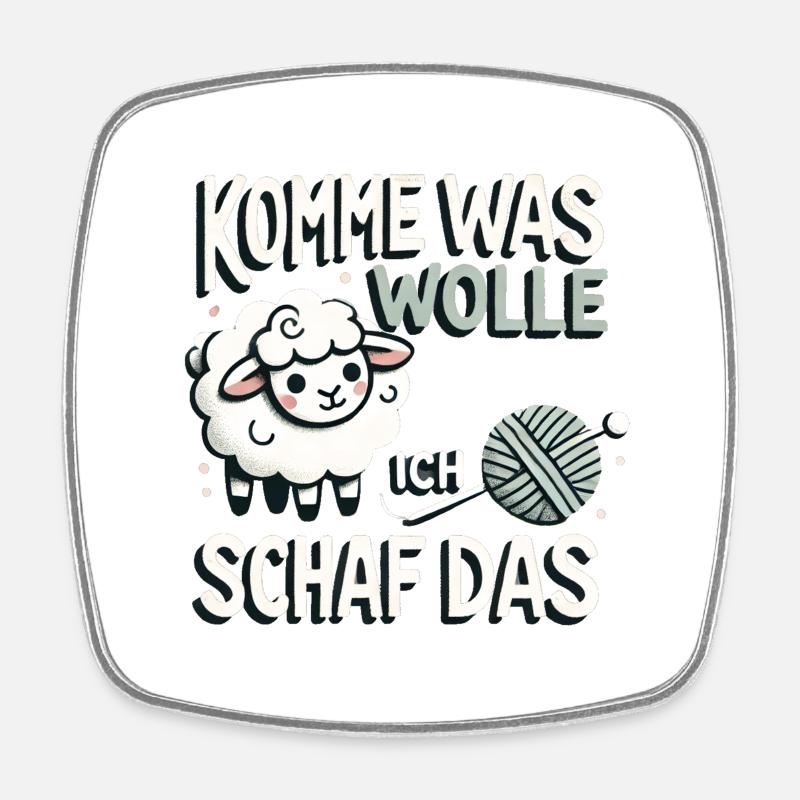 Come what do I want sheep that - Square fridge magnet - white