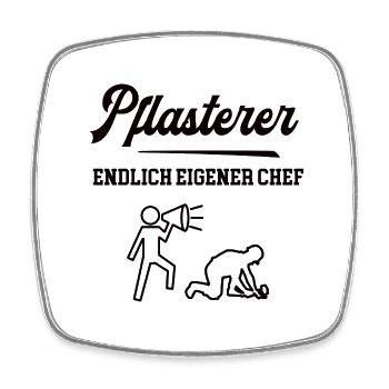 Pflasterer Chef Selbstständigkeit Firma Gründen - Viereckiger Kühlschrankmagnet - Weiß - Vorne