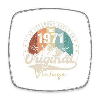 Retro 1971 Geburtstagsgeschenk 1971 Jahrgang 1971 - Viereckiger Kühlschrankmagnet - Weiß - Vorne