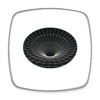 Trou de ver à grille vortex - Magnet carré - blanc - Devant