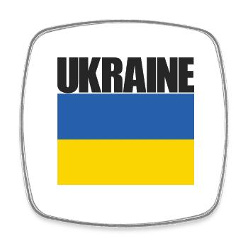 Ukraine, Le drapeau de l’Ukraine - Magnet carré - blanc - Devant