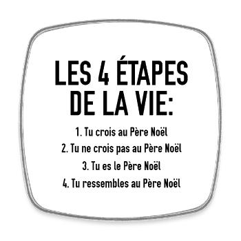 les 4 étapes de la vie - Magnet carré - blanc - Devant
