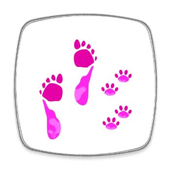 ❤ Cats & Dogs Partner Shirts & Accessoires PINK - Viereckiger Kühlschrankmagnet - Weiß - Vorne