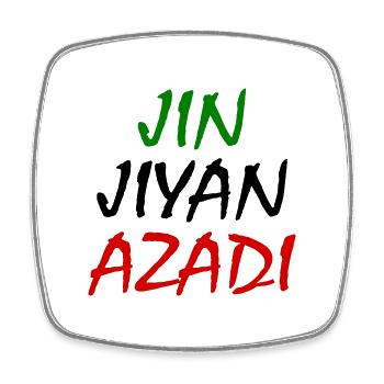 jin jiyan azadi iran - Magnet carré - blanc - Devant
