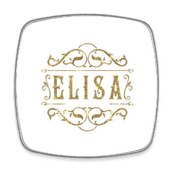 Elisa gold - Square fridge magnet - white - Front