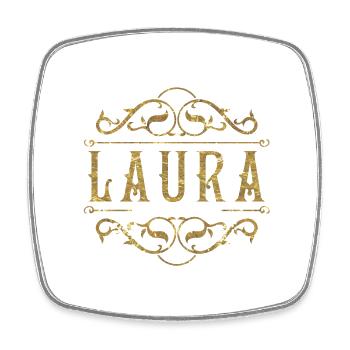 Laura gold - Viereckiger Kühlschrankmagnet - Weiß - Vorne