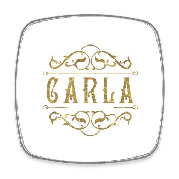Carla gold - Viereckiger Kühlschrankmagnet - Weiß - Vorne