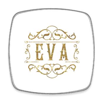 Eva gold - Viereckiger Kühlschrankmagnet - Weiß - Vorne