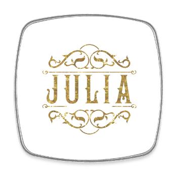 Julia or - Magnet carré - blanc - Devant