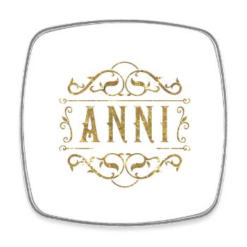 Anni gold - Viereckiger Kühlschrankmagnet - Weiß - Vorne