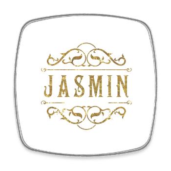 Or de jasmin - Magnet carré - blanc - Devant
