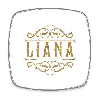 Liana gold - Viereckiger Kühlschrankmagnet - Weiß - Vorne