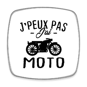 J'peux pas j'ai moto cadeau - Magnet carré - blanc - Devant