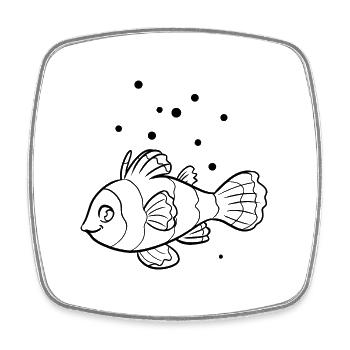 Fish Aquarium Marine Animal Nature Conservation - Square fridge magnet - white - Front