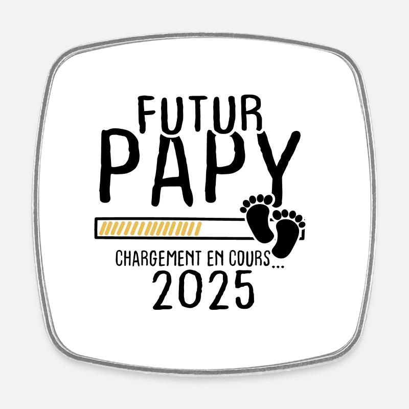 Futur Papy 2025 - Magnet carré - blanc