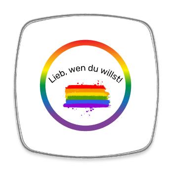 Pride Regenbogen - Viereckiger Kühlschrankmagnet - Weiß - Vorne