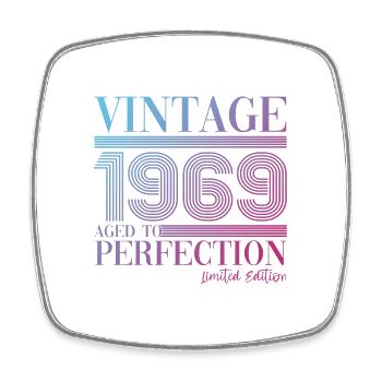 Vintage vintage 1969 54th birthday gift woman - Square fridge magnet - white - Front
