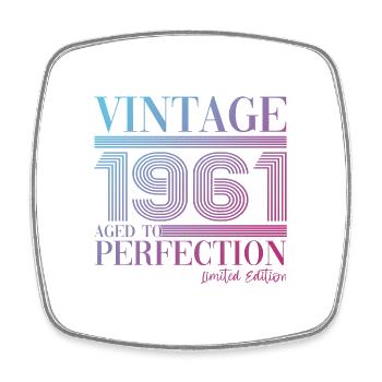 Vintage vintage 1961 62ème anniversaire cadeau femme - Magnet carré - blanc - Devant