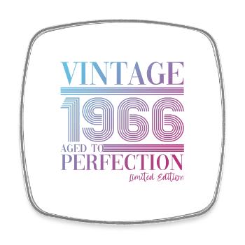 Vintage Jahrgang 1966 57. Geburtstag Geschenk Frau - Viereckiger Kühlschrankmagnet - Weiß - Vorne