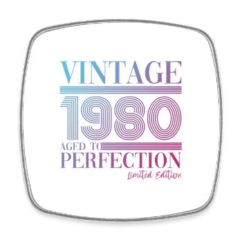 Vintage vintage 1980 43rd birthday gift woman - Square fridge magnet - white - Front
