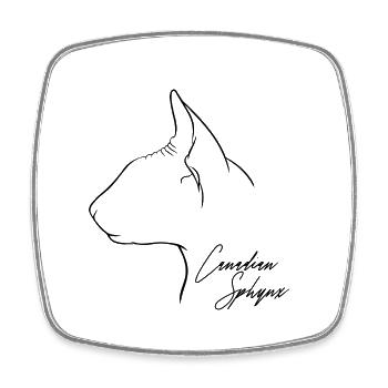 Canadian Sphynx Profil Katzen Katze Wilsigns - Viereckiger Kühlschrankmagnet - Weiß - Vorne