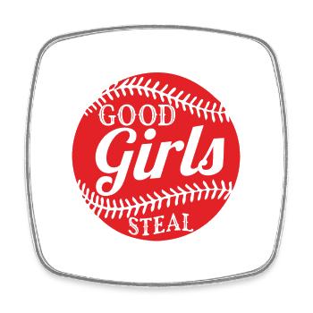 baseball mädchen - Viereckiger Kühlschrankmagnet - Weiß - Vorne