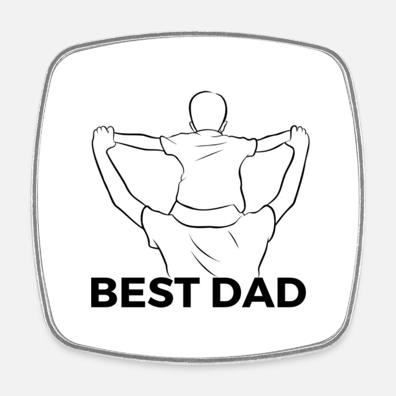 Best Dad - Square fridge magnet - white