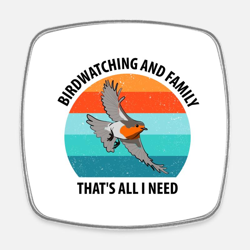 Bird Watching Bird Watching Birding Bird - Square fridge magnet - white