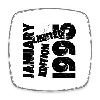 JANVIER 1995 LIMITED EDITION - Magnet carré - blanc - Devant
