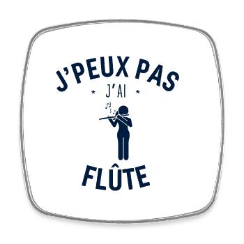 J peux pas j ai Flûte - Magnet carré - blanc - Devant