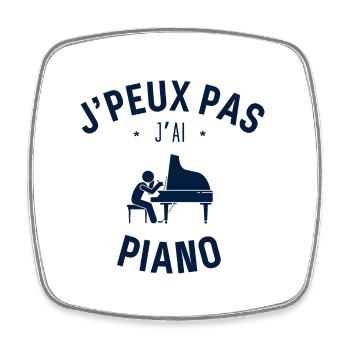J peux pas j ai piano - Magnet carré - blanc - Devant