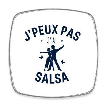 J peux pas j ai Salsa - Magnet carré - blanc - Devant