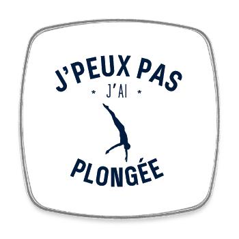 J peux pas j ai Plongée - Magnet carré - blanc - Devant